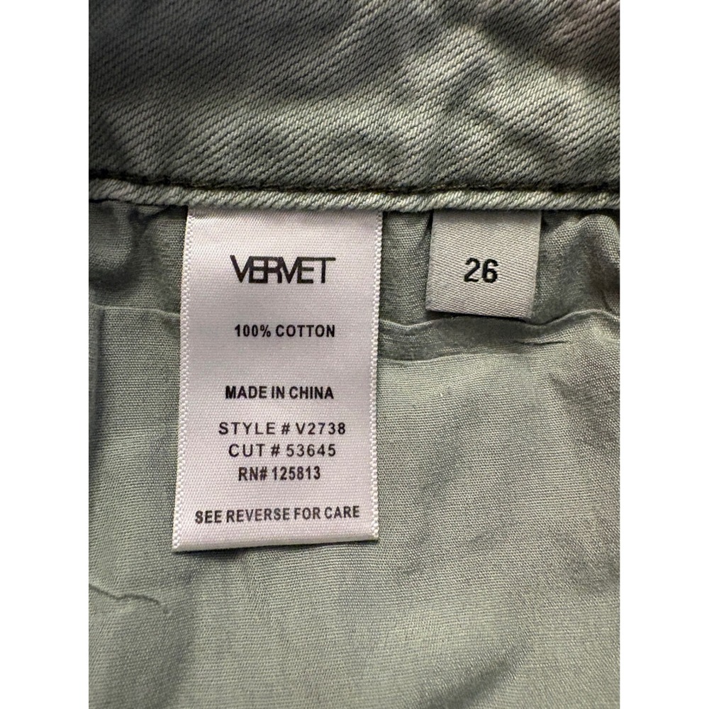 Vervet‎ Los Angeles Sage Green Distressed Wide Leg Jeans V2738 Womens Size 26 - Picture 7 of 7